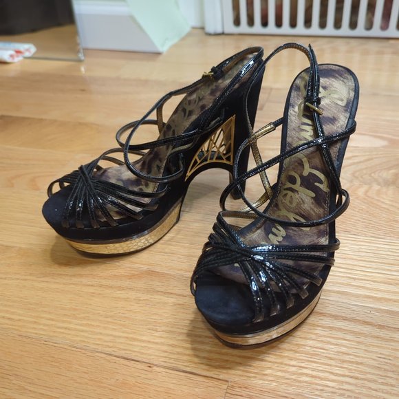 Sam Edelman Tillie Black Platform Sandals 6.5 - Picture 1 of 10